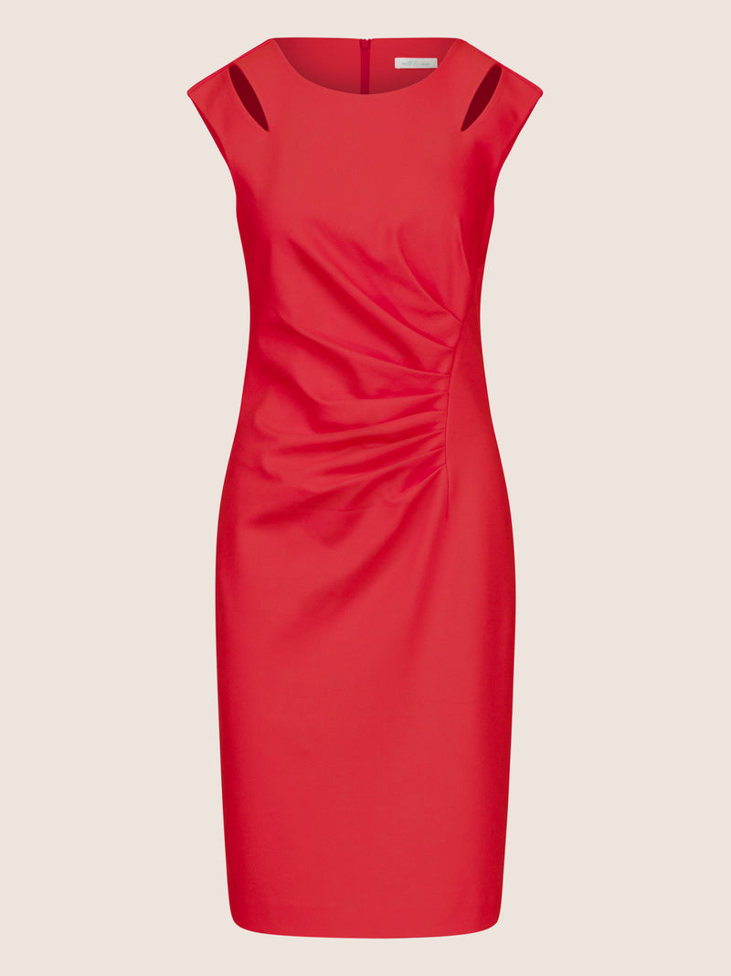 Mint & Mia Kurzes heavy jersey Kleid mit Raffungen und Schulter-Cut-outs | pink