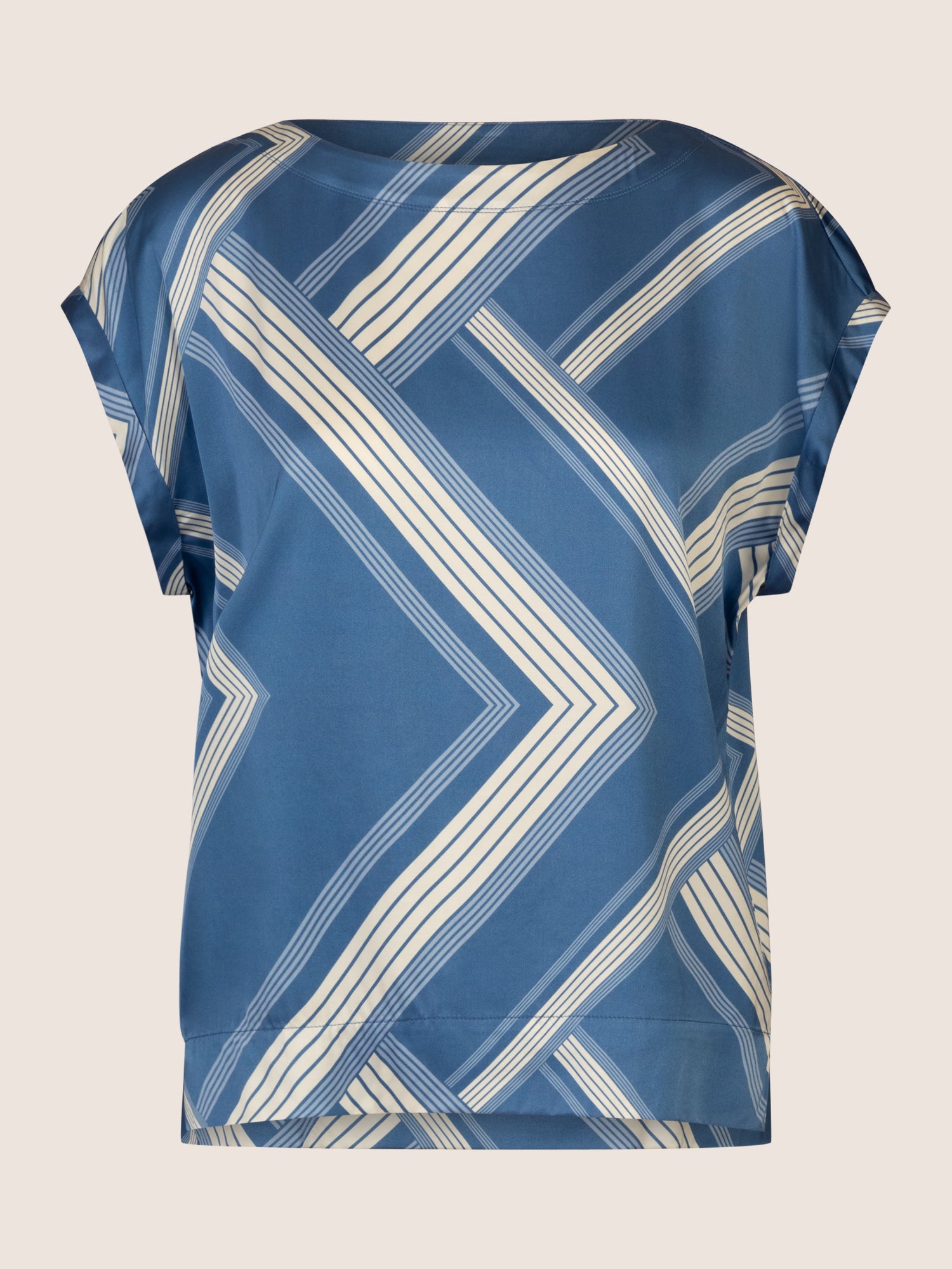 Mint & Mia Bedrucktes satin Shirt mit grafischem Muster | blau-multicolor