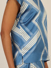 Mint & Mia Bedrucktes satin Shirt mit grafischem Muster | blau-multicolor