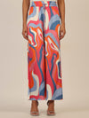 Mint & Mia Bedruckte satin Hose mit Print und elastischem Bund | multicolor