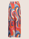 Mint & Mia Bedruckte satin Hose mit Print und elastischem Bund | multicolor