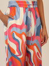 Mint & Mia Bedruckte satin Hose mit Print und elastischem Bund | multicolor
