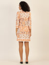 Mint & Mia Kurzes Kofferkleid mit Print und Zierborten | orange-multicolor