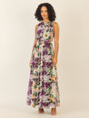 APART langes Chiffonkleid mit allover Blumen-Druck | lila-multicolor