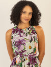 APART langes Chiffonkleid mit allover Blumen-Druck | lila-multicolor