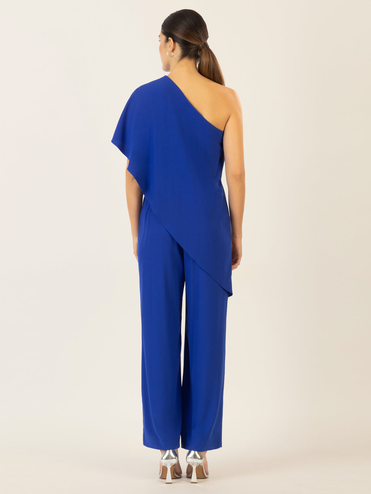 APART One-Shoulder Overall aus einer leicht körnigen Ware | royalblau