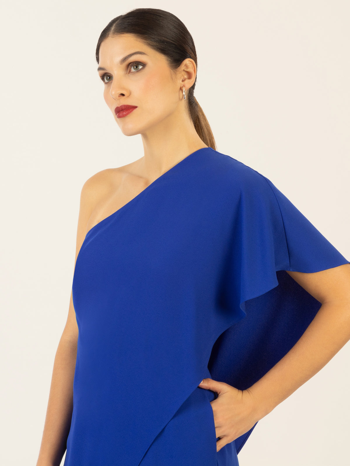 APART One-Shoulder Overall aus einer leicht körnigen Ware | royalblau