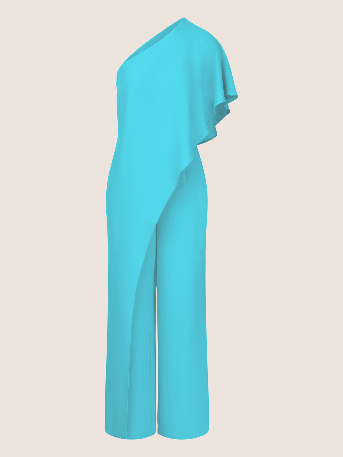 APART One-Shoulder Overall aus einer leicht körnigen Ware | türkis