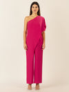 APART One-Shoulder Overall aus einer leicht körnigen Ware | pink