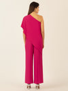 APART One-Shoulder Overall aus einer leicht körnigen Ware | pink