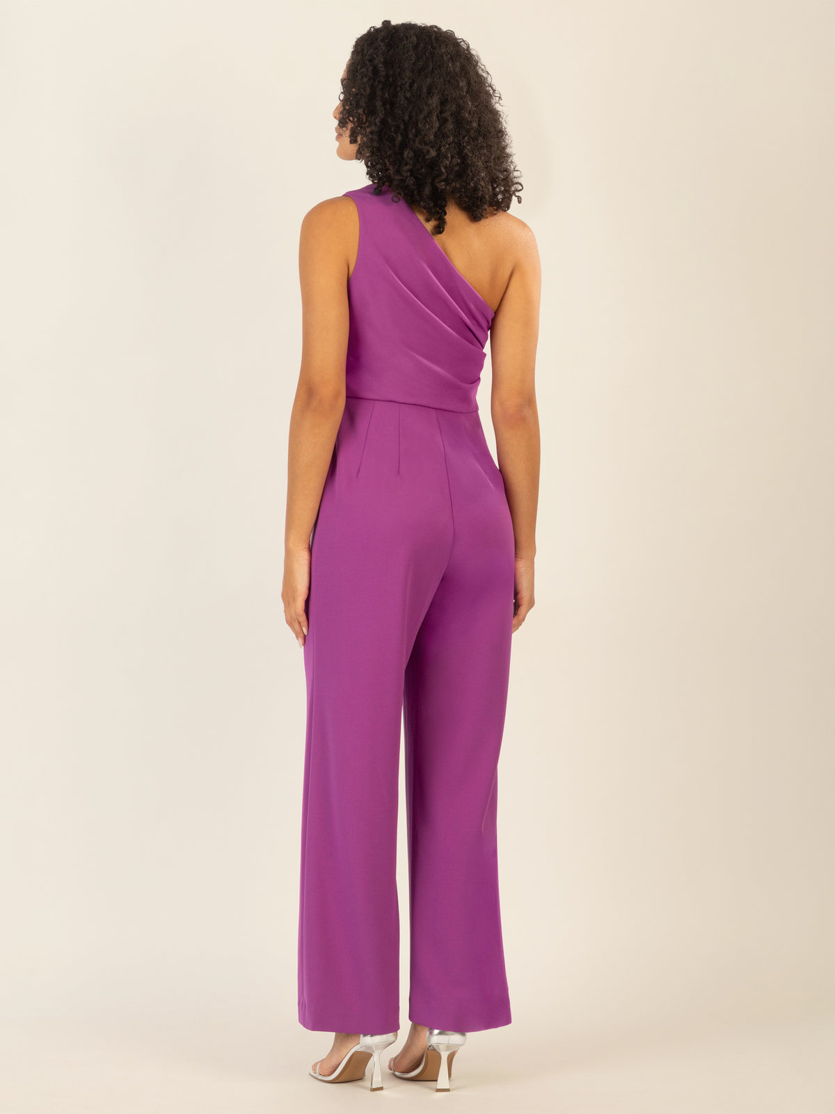 APART One-Shoulder Overall aus einer leicht strukturierten Ware | lila