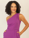 APART One-Shoulder Overall aus einer leicht strukturierten Ware | lila