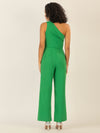 APART One-Shoulder Overall aus einer leicht strukturierten Ware | grün