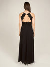 APART Abendkleid aus besticktem Mesh mit farbigen Perlen und Chiffon | schwarz