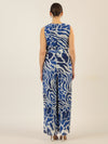 APART Chiffonoverall aus weichem Chiffon mit Allover-Print | royalblau-creme