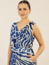 APART Chiffonoverall aus weichem Chiffon mit Allover-Print | royalblau-creme