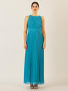 APART Chiffonkleid aus leicht körnigem, plissiertem Chiffon | türkis
