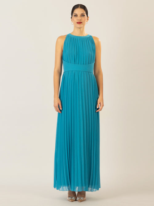 APART Chiffonkleid aus leicht körnigem, plissiertem Chiffon | türkis image 1