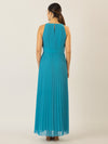 APART Chiffonkleid aus leicht körnigem, plissiertem Chiffon | türkis