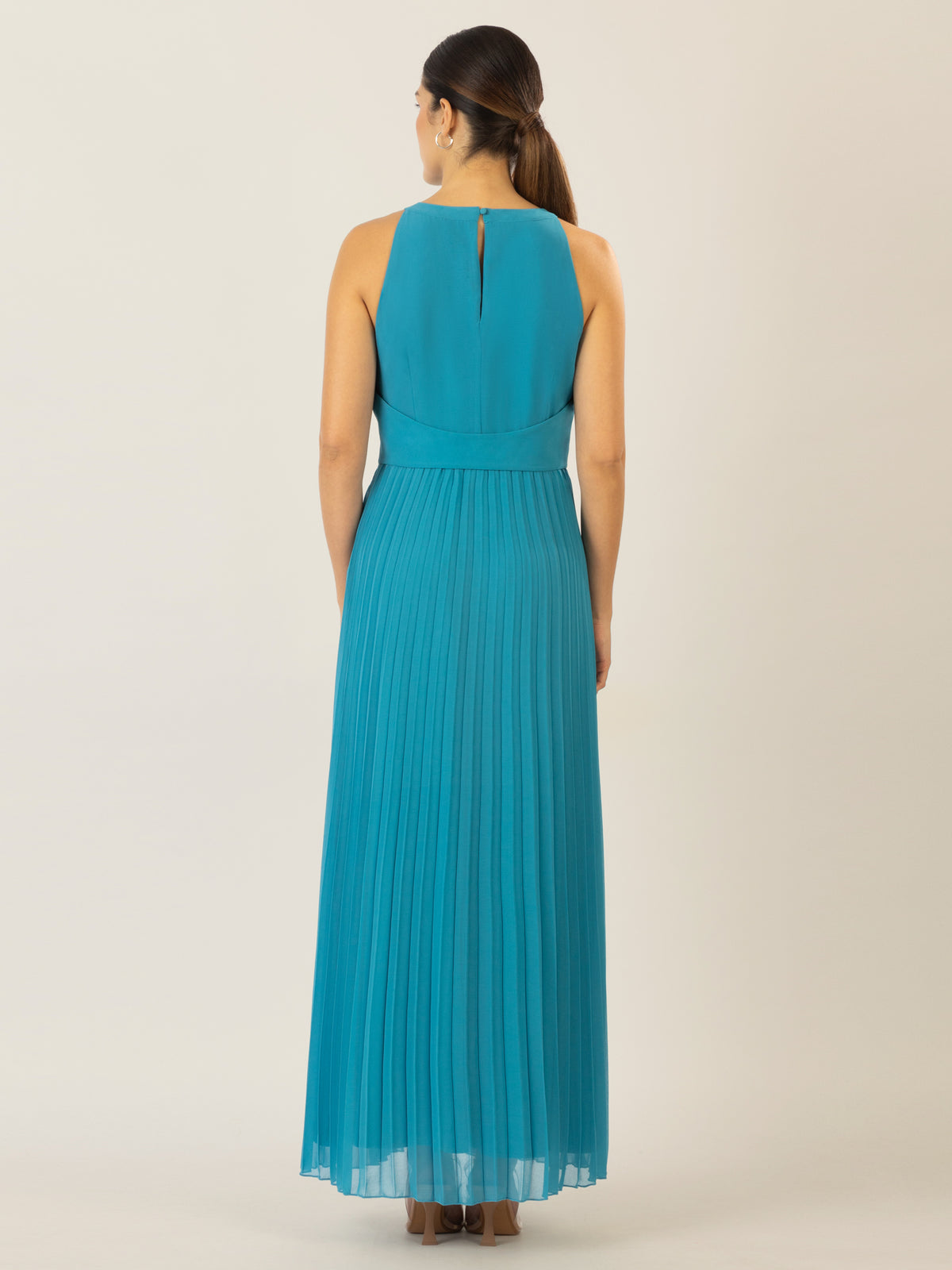 APART Chiffonkleid aus leicht körnigem, plissiertem Chiffon | türkis