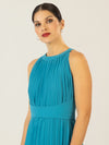 APART Chiffonkleid aus leicht körnigem, plissiertem Chiffon | türkis