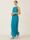 APART Chiffonkleid aus leicht körnigem, plissiertem Chiffon | türkis
