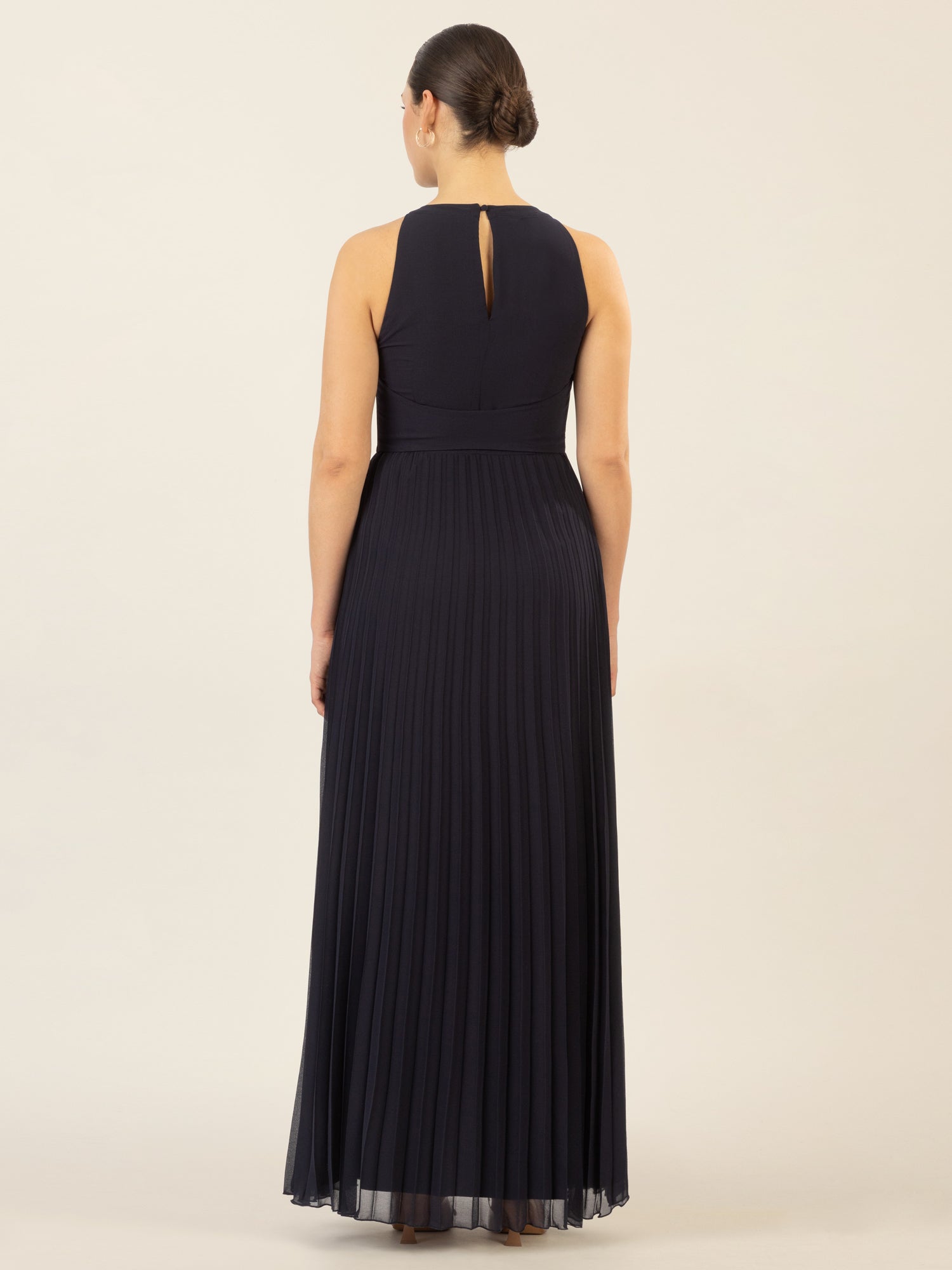 APART Chiffonkleid aus leicht körnigem, plissiertem Chiffon | nachtblau