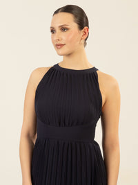 APART Chiffonkleid aus leicht körnigem, plissiertem Chiffon | nachtblau