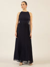 APART Chiffonkleid aus leicht körnigem, plissiertem Chiffon | nachtblau