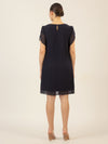 APART Chiffonkleid aus einem leicht körnigen Georgette | nachtblau