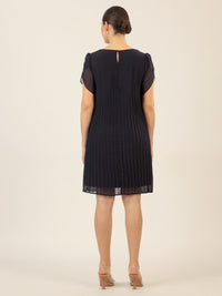 APART Chiffonkleid aus einem leicht körnigen Georgette | nachtblau
