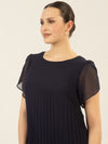 APART Chiffonkleid aus einem leicht körnigen Georgette | nachtblau