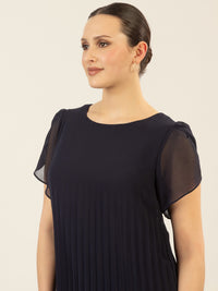 APART Chiffonkleid aus einem leicht körnigen Georgette | nachtblau
