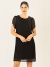 APART Chiffonkleid aus einem leicht körnigen Georgette | schwarz
