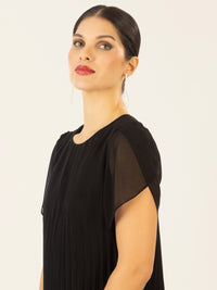 APART Chiffonkleid aus einem leicht körnigen Georgette | schwarz