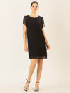 APART Chiffonkleid aus einem leicht körnigen Georgette | schwarz