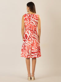 APART kurzes Kleid aus Jersey-Stoff, allover mit grafischem Print | koralle-multicolor