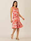 APART kurzes Kleid aus Jersey-Stoff, allover mit grafischem Print | koralle-multicolor