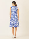 APART kurzes Kleid aus Jersey-Stoff, allover mit grafischem Print | royalblau-creme
