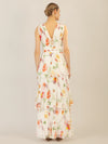 APART Abendkleid mit Blumenmuster | creme-multicolor