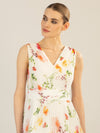 APART Abendkleid mit Blumenmuster | creme-multicolor