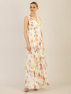 APART Abendkleid mit Blumenmuster | creme-multicolor