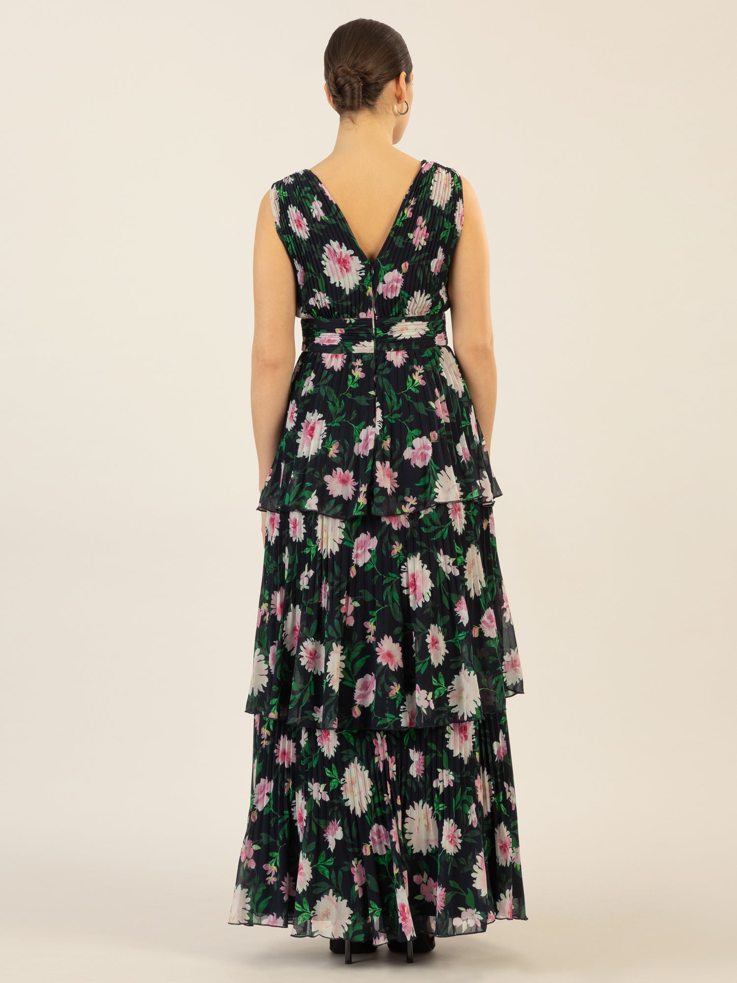 APART Abendkleid mit Blumenmuster | nachtblau-multicolor
