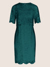 APART Spitzenkleid mit Spitzen-Bolerojäckchen | emerald