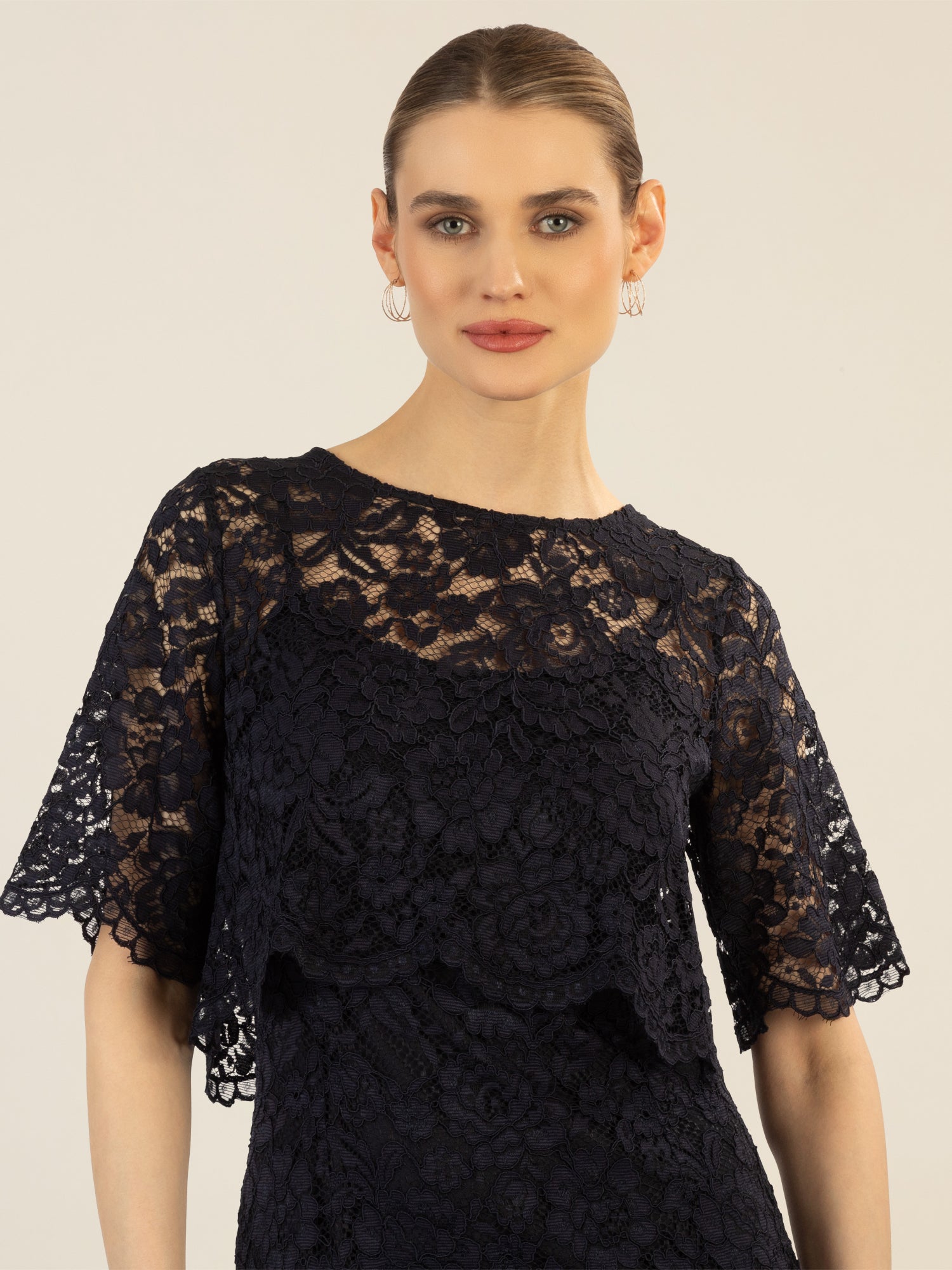 APART Spitzenkleid mit Spitzen-Bolerojäckchen | nachtblau