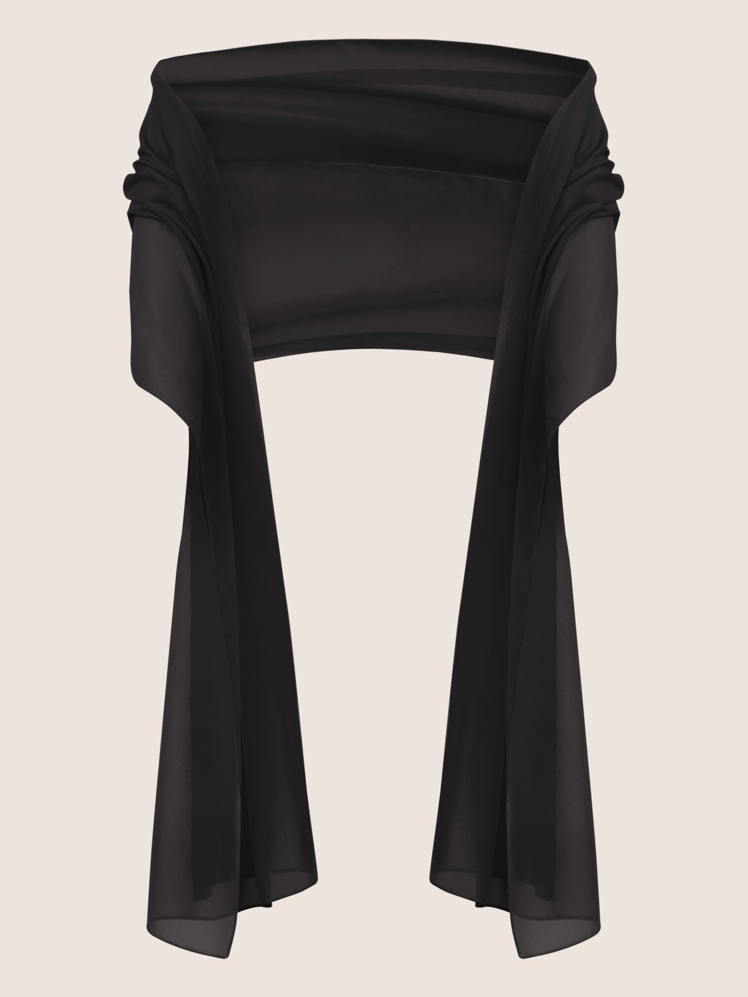 APART langes und breites Chiffontuch | schwarz