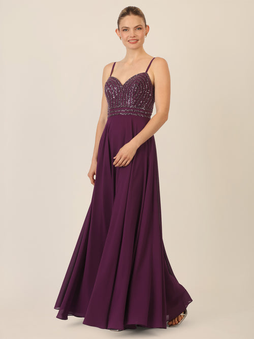 APART Glamourkleid mit Perlenstickerei | dunkel lila image 1