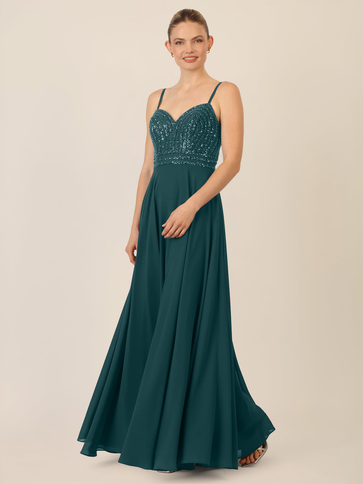 APART Glamourkleid mit Perlenstickerei | dunkelgrün