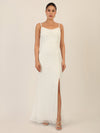 APART Abendkleid mit Wasserfall-Ausschnitt | creme