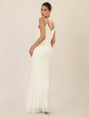 APART Abendkleid mit Wasserfall-Ausschnitt | creme